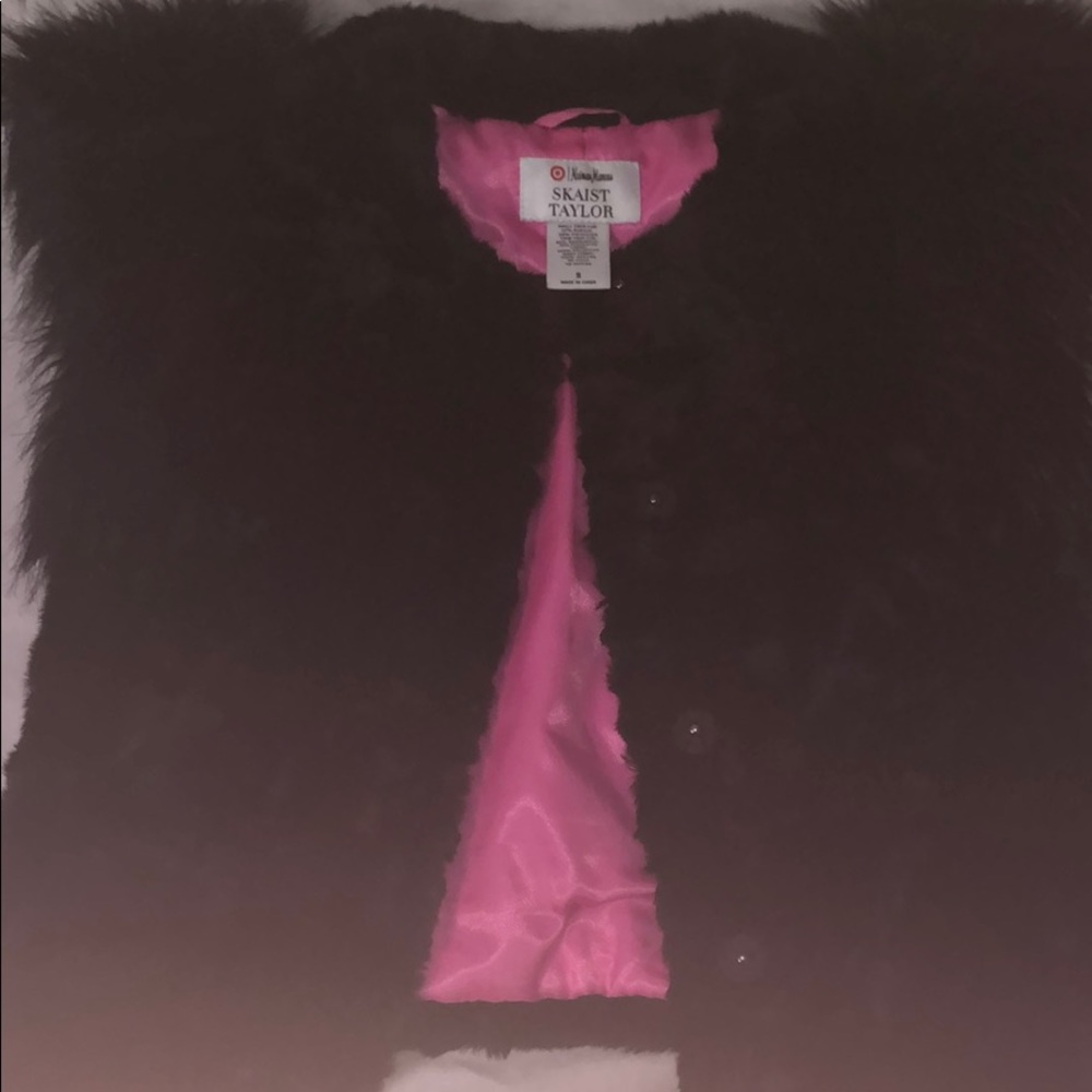 Black shrug with furry sleeves